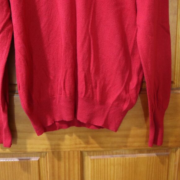 Shephe Vintage Red 100% Cashmere V-Neck Sweater Men’s small - Picture 7 of 12